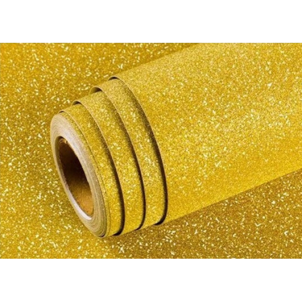 PL�STICO ADESIVO GLITTER DOURADO 80MIC - 45CMX10M - BRW