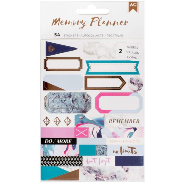 Cartela de Adesivos Memory Planner - (54 Pe�as)