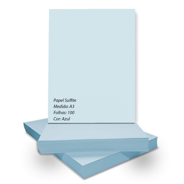 Papel Sulfite Lavorinho 75gr A3 - 100fls Azul