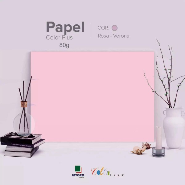 Papel Color Plus 80g A3 - Rosa Beb� (Verona) - 28 Folhas