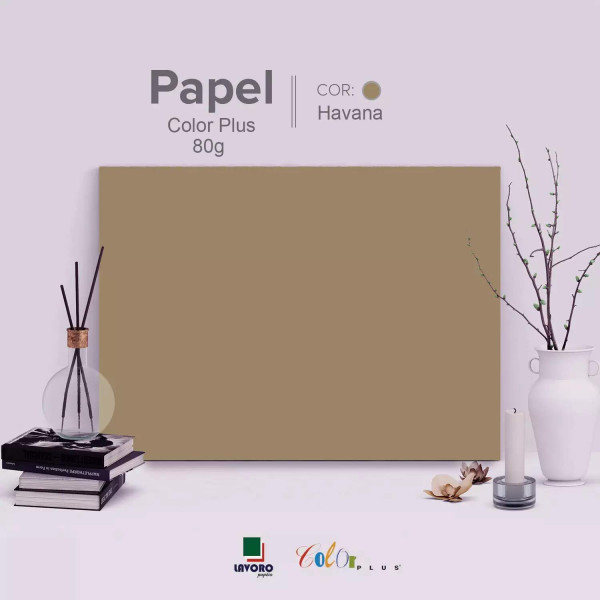 Papel Color Plus 80g 30x60 - Marrom Claro (Havana) - 21 Folhas