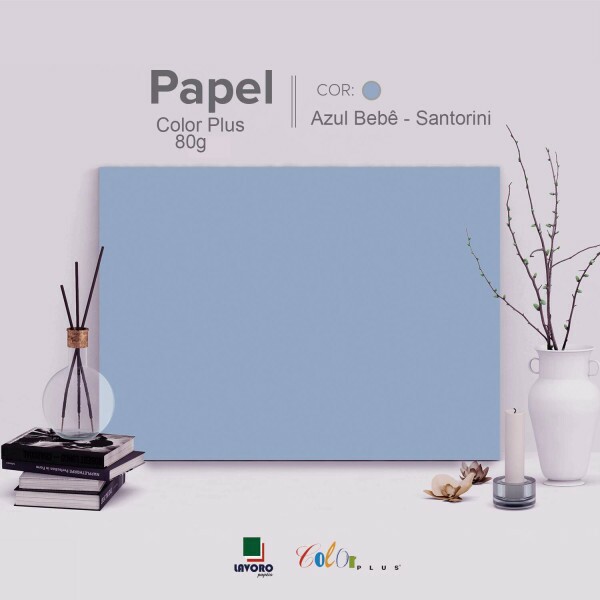 Papel Color Plus 80g 30x60 - Azul Acinzentado (Nice) - 21 Folhas