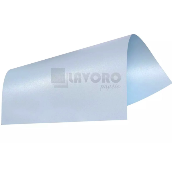Papel Perolizado Azul Claro 120g 30,x30,5 c/ 06 Unidades - Metallik