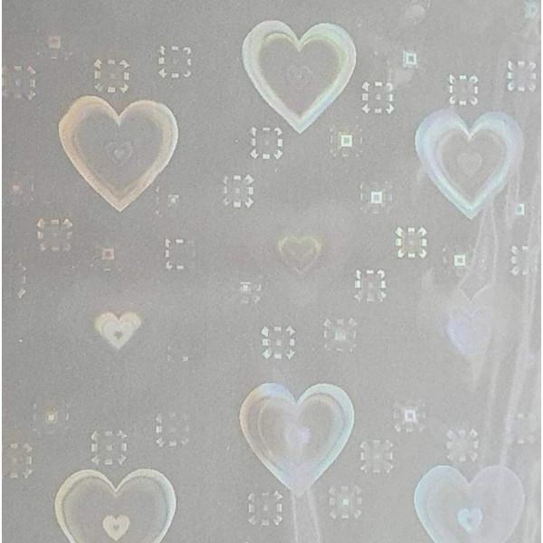 BOPP Hologr�fico - Cora��es - 22 cm x 2 mts
