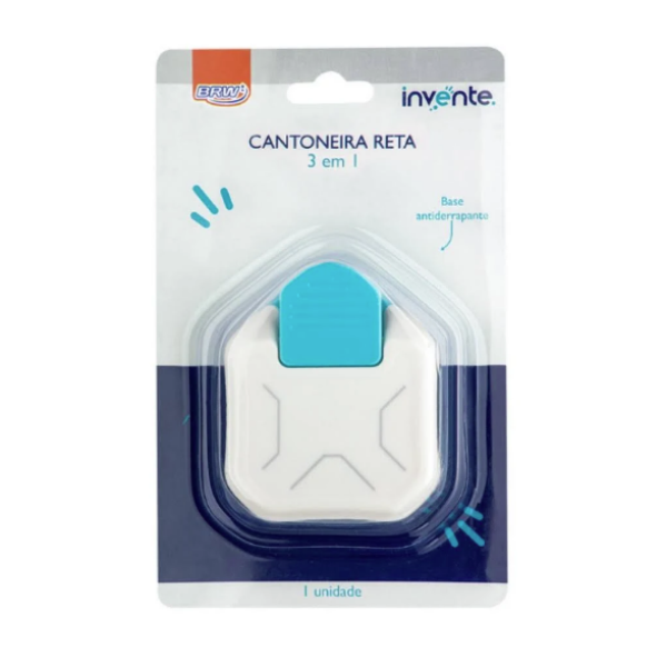 FURADOR DE PAPEL - 3 EM 1 - CANTO RETO - BLISTER C/ 1 UN