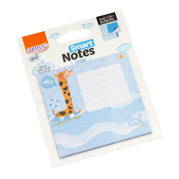 Bloco Adesivo Smart Notes Frame 3 em 1 Girafa 30fls - BRW