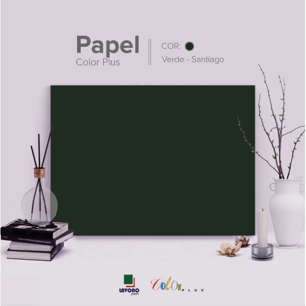 Papel Color Plus 240g 30x60 - Verde Musgo (Santiago) - 21 Folhas