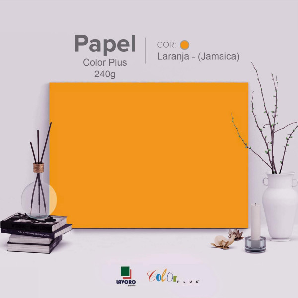 Papel Color Plus 240g A3 - Laranja (Jamaica) - 28 Folhas