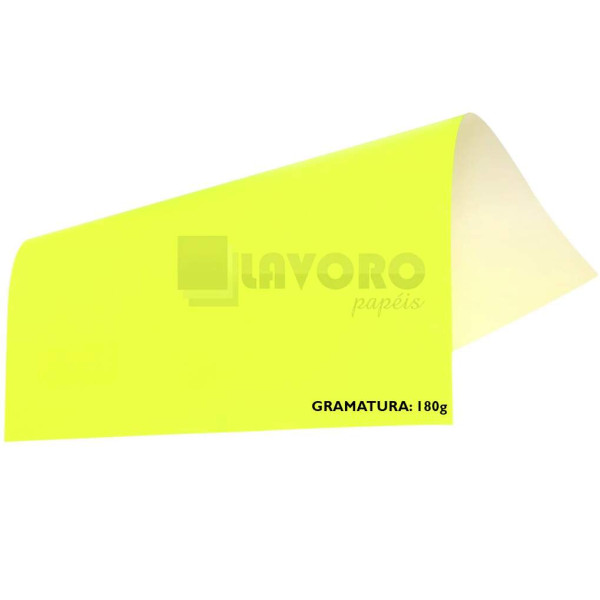 Papel Neon Plus 180g 30,5x30,5 - Amarelo c/ 30 Folhas