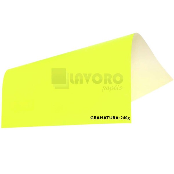 Papel Neon Plus 240g 30,5x30,5 - Amarelo c/ 30 Folhas