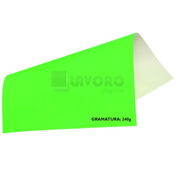 Papel Neon Plus 240g 30x60 - Verde c/ 21 Folhas