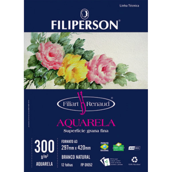 Filiart Renaud Aquarela 300g Branco A3 - 12 Folhas