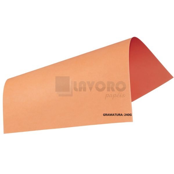 Papel Neon Plus 240g 30x60 - Laranja c/ 21 Folhas
