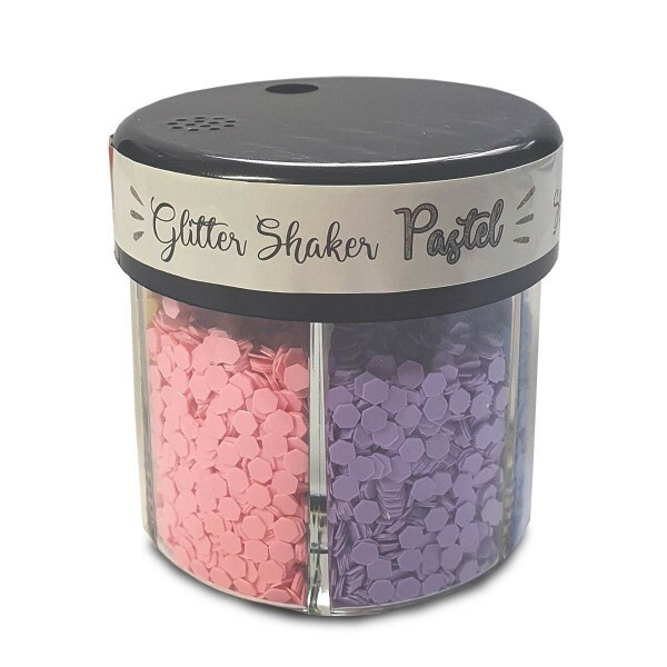 Glitter Shaker Pastel Hex�gonos 60g - 6 Cores - BRW