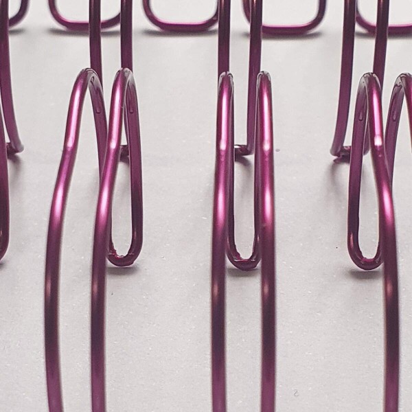 Espiral Wire-o Anel Duplo Rosa Met�lico 7/8 com 5 unidades - Passo 2 x 1