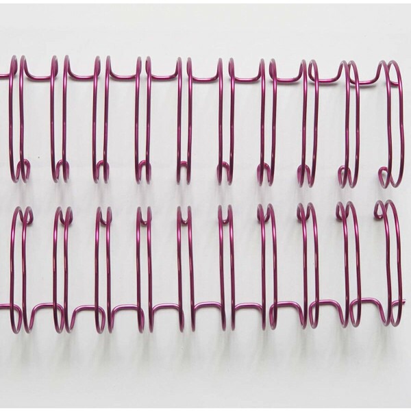 Espiral Wire-o Anel Duplo Rosa Met�lico 7/8 com 5 unidades - Passo 2 x 1