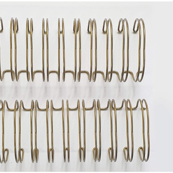 Espiral Wire-o Anel Duplo Dourado 3/4 com 5 unidades - Passo 2 x 1