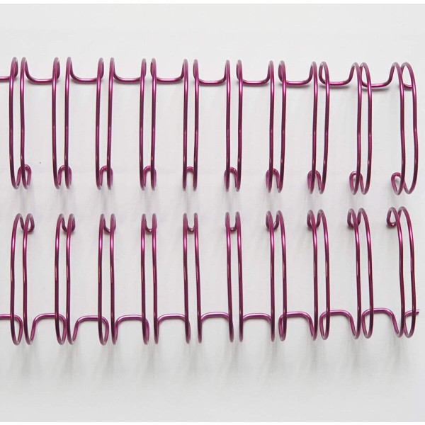 Espiral Wire-o Anel Duplo Rosa Met�lico 3/4 com 5 unidades - Passo 2 x 1