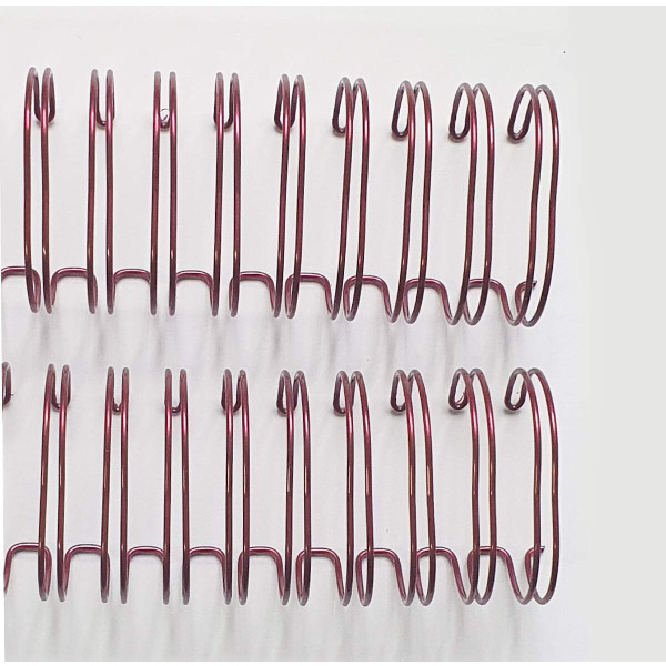 Espiral Wire-o Anel Duplo Rosa Cereja 1-1/4 com 5 unidades - Passo 2 x 1