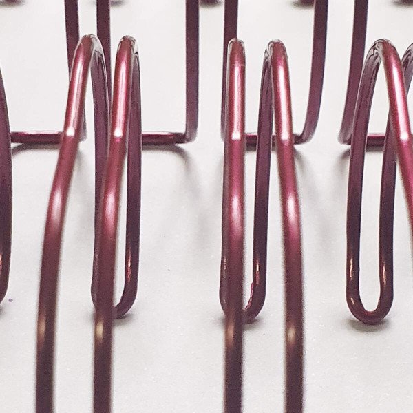 Espiral Wire-o Anel Duplo Rosa Cereja 1-1/4 com 5 unidades - Passo 2 x 1