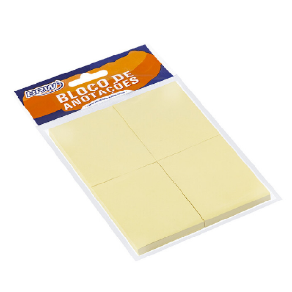 BLOCO SMART NOTES 38X51MM- AMARELO PASTEL - 50FLS - 4BLOCOS