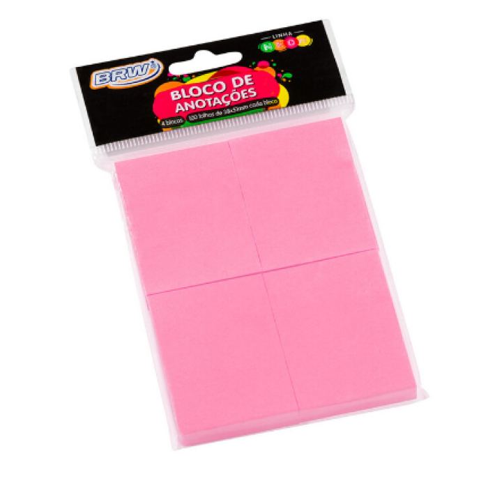 BLOCO SMART NOTES 38X51MM- ROSA NEON - 100FLS - 4BLOCOS - Lavoro Papéis ...