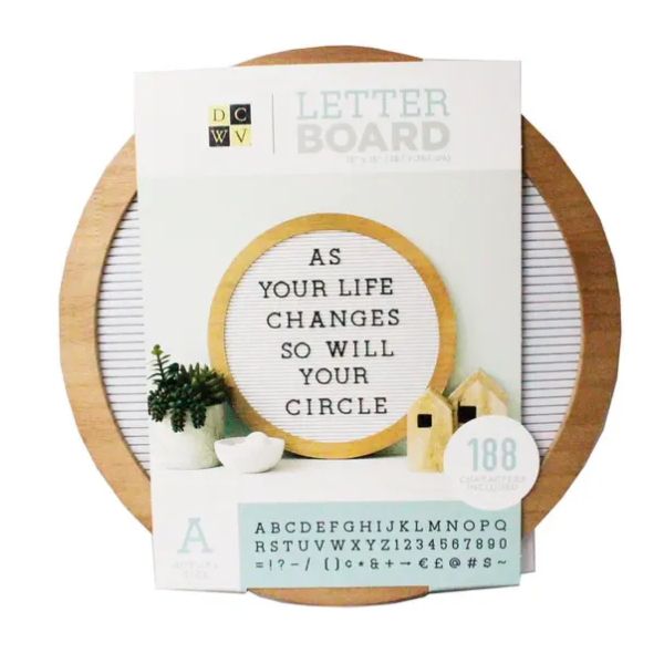 Mural Letreiro Circular c/188 Caracteres Letterboard