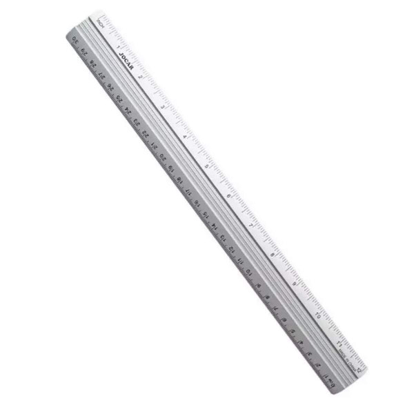 R�gua de Alum�nio - 30cm - Jocar Office