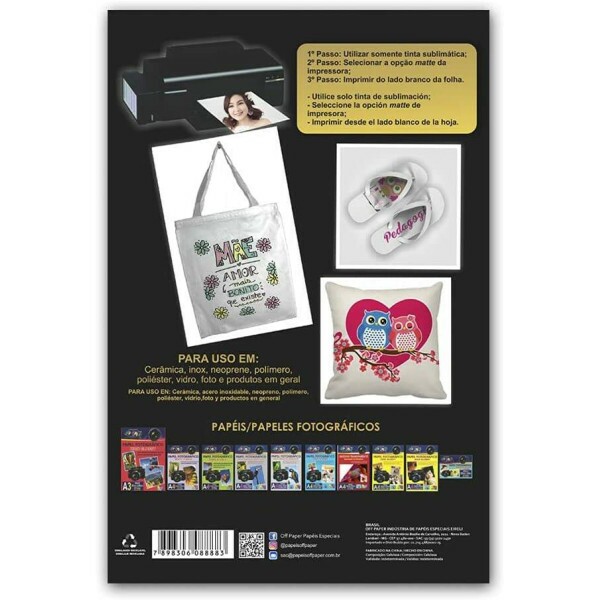 Papel Transfer Sublimtico A4 100g c/ 100 Fls - Off Paper