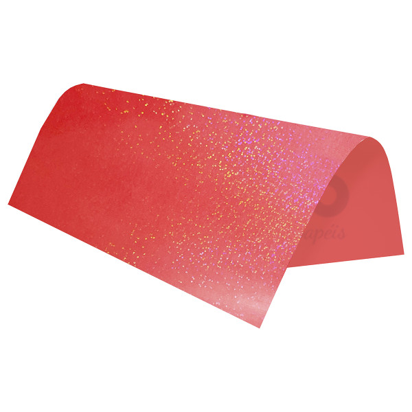 Papel Hologr�fico Confeti Vermelho 180g A4 09 Folhas - Metallik