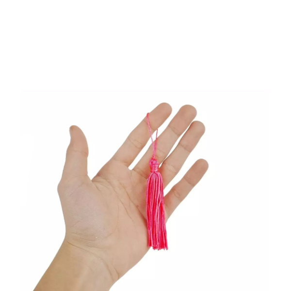 Pingente De Seda Tassel 9cm c/ 5 Unidades Rosa Ctrico
