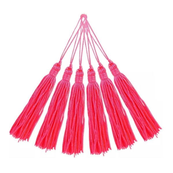 Pingente De Seda Tassel 9cm c/ 5 Unidades Rosa Ctrico