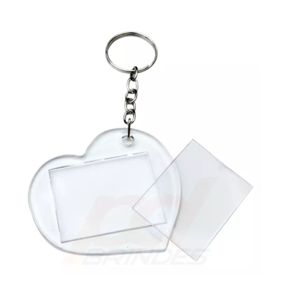 Chaveiro Corao Para Foto 3x4cm 10 Unidades