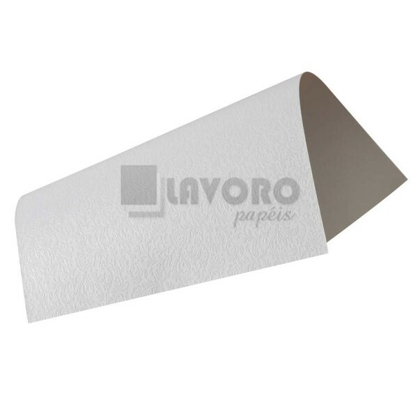 Papel Perolizado Azalia Arabesco - Branco 250gr A4 - 18 Folhas