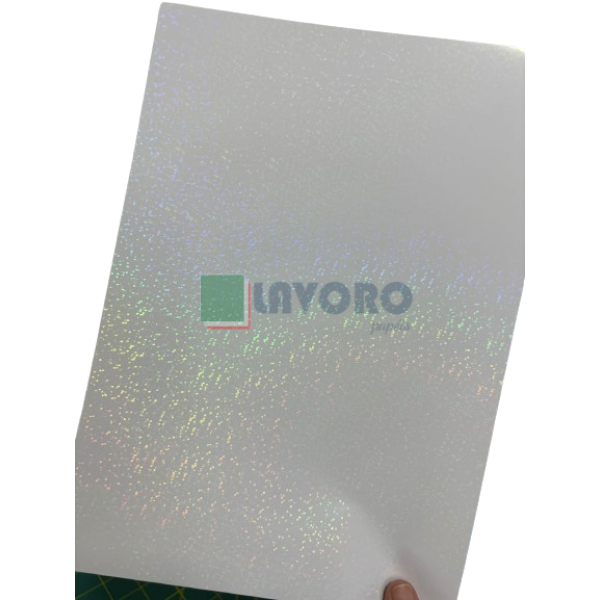 Vinil Adesivo Hologr�fico Confete 3d A4 p/ Jato de Tinta e Resistente � �gua - Pct c/ 10 Fls
