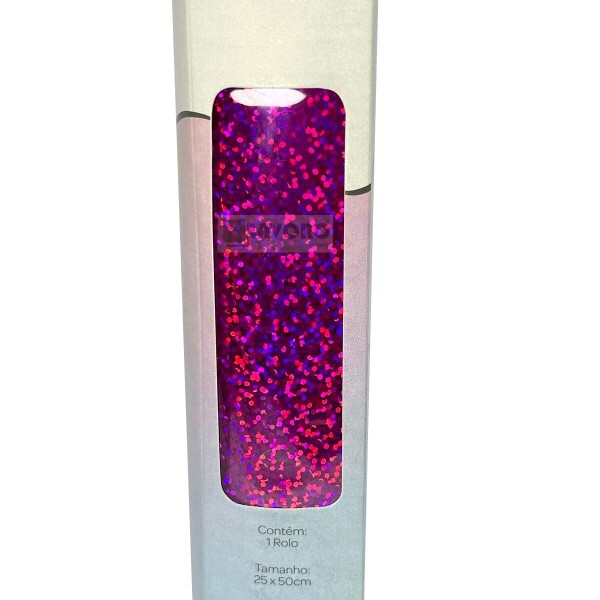 Filme de Recorte Termocolante Magenta Confete 25x50cm - RPTCO