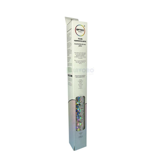Filme de Recorte Termocolante Hologrfico Prata Cristal 25x50cm - RPTCO
