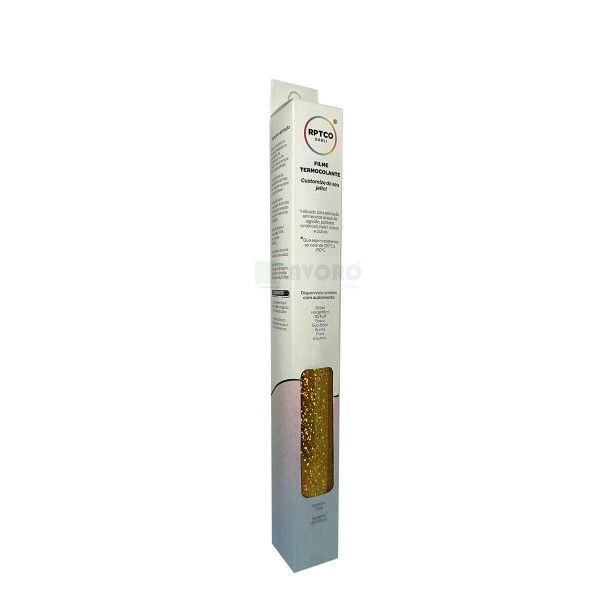 Filme de Recorte Termocolante Dourado Confete 25x50cm - RPTCO