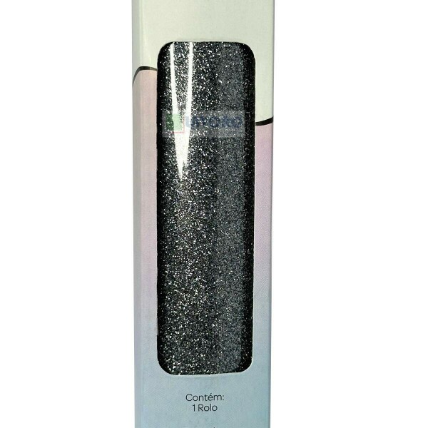 Filme de Recorte Termocolante Glitter Cinza 25x50cm - RPTCO