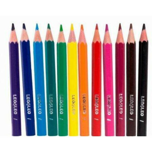 Lpis de Cor Mini 12 Cores Sextavado - LEO&LEO