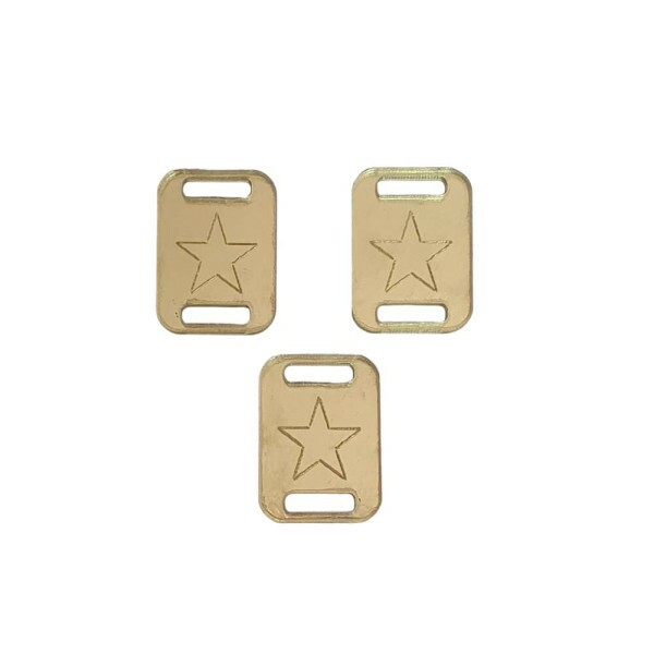 Passante para El�stico de Agenda Gravado Estrela Dourado - 3 Unidades