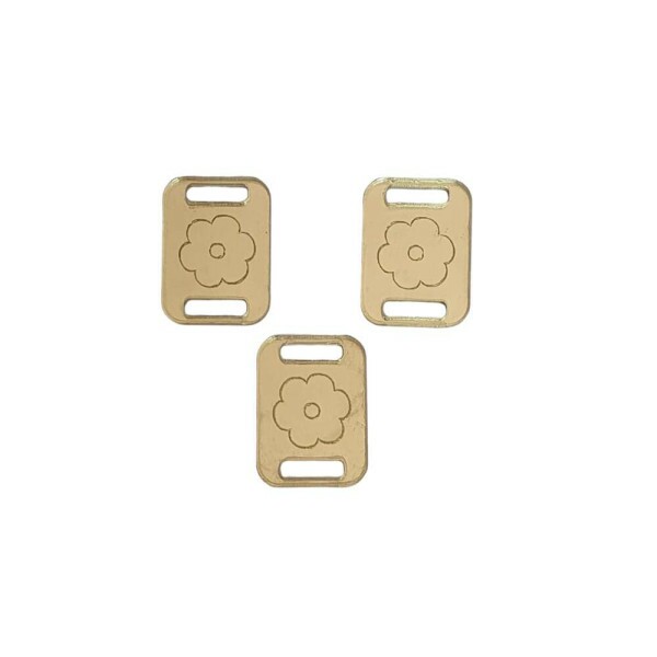 Passante para Elstico de Agenda Gravado Flor Dourado - 3 Unidades