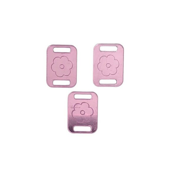 Passante para Elstico de Agenda Gravado Flor Rosa - 3 Unidades