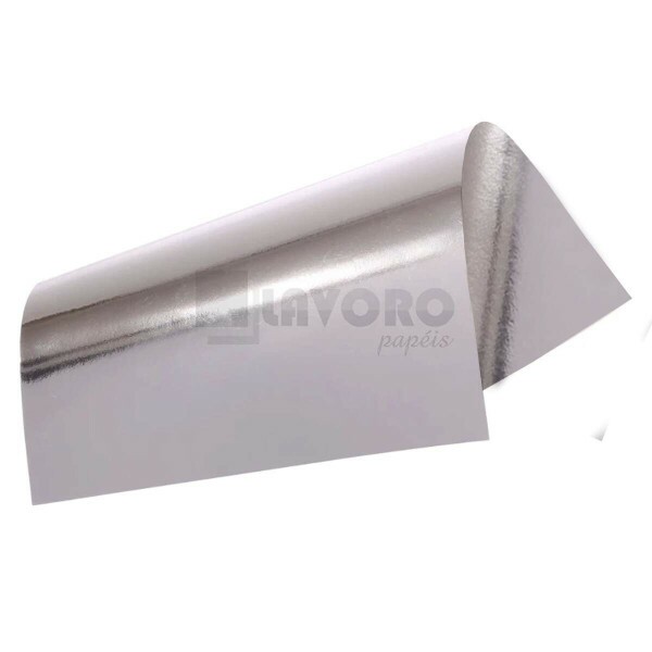 Papel Laminado Prata DUPLA FACE 180g A4 09 Folhas Metallik