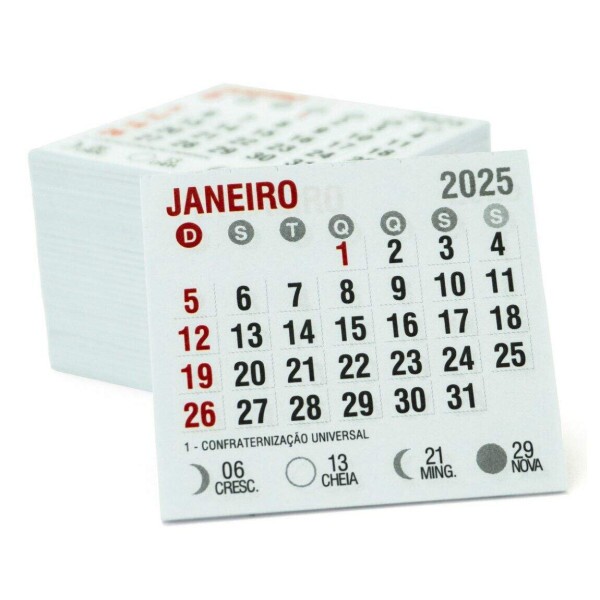 Mini Calend�rio 2025 - 5 X 5 cm (10 unidades)