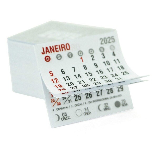 Mini Calend�rio 2025 - 5 X 5 cm (10 unidades)