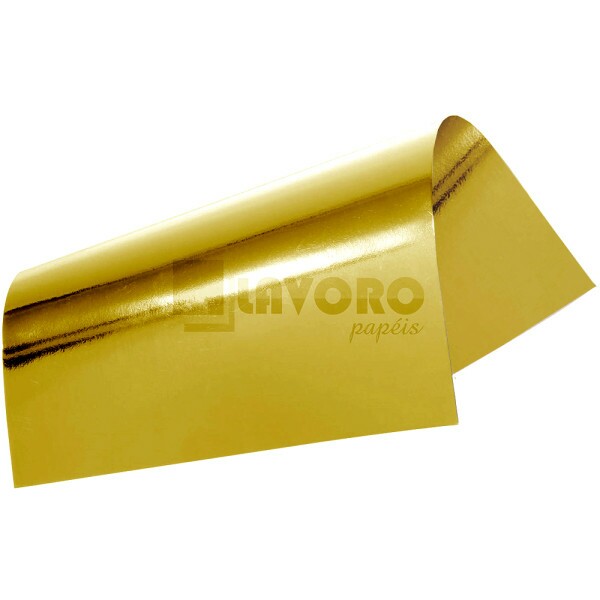 Papel Laminado Ouro DUPLA FACE 180g A4 09 Folhas Metallik