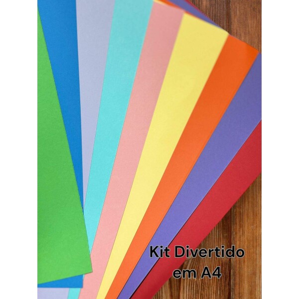 Kit Divertido 180g A4 com 9 Cores - 45 Folhas