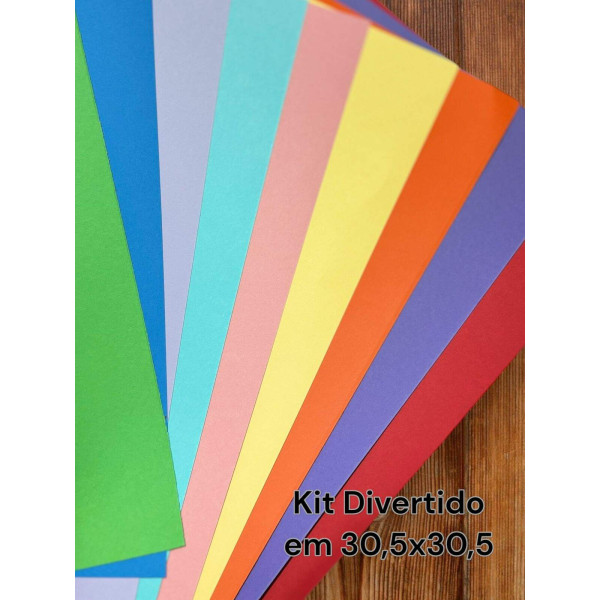 Kit Divertido 180g 30,5x30,5 com 9 Cores - 45 Folhas