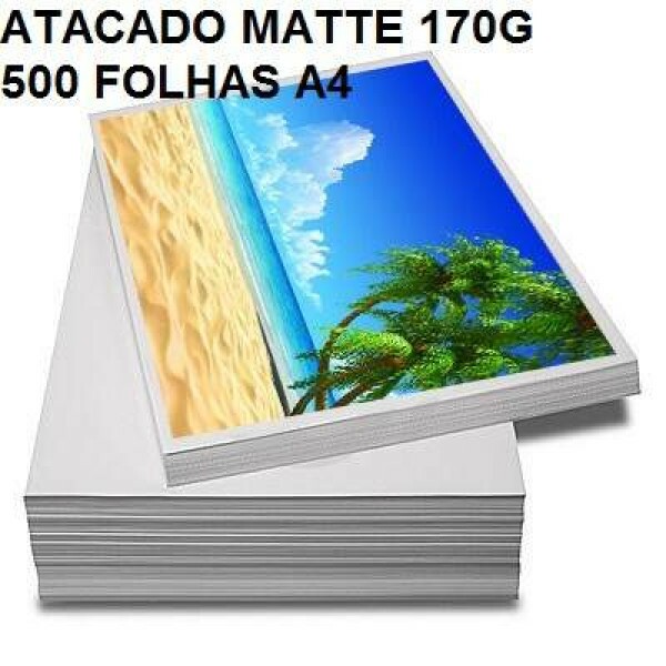 Papel Fotogrfico Matte 170g (ATACADO) A4 - 500 Fls